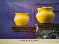 Yellow Pots by Blue Wall by Douglas Steakley