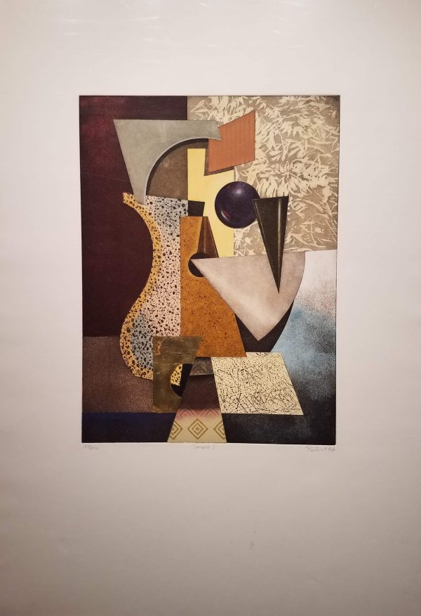 An abstract print with browns, oranges, and creams. The title "Concerto I" probably gives the best picture of what's going on.